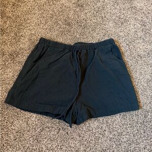 Casual Black linen Shorts